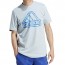  T-shirt maglia maglietta UOMO Adidas Azzurro Folden Badge Cotone jersey 4