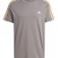  T-shirt tempo libero UOMO Adidas Grigio Giallo Essentials 3-Stripes 6