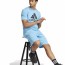  Pantaloncini Shorts UOMO Adidas Essentials Big Logo French Terry Azzurro 3