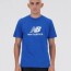  T-shirt maglia maglietta UOMO New Balance Azzurro Stacked Logo Cotone 0