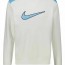  Felpa Sportiva girocollo pullover UOMO Nike Bianco Azzurro Crew Fleece BB 4