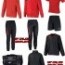  Kit fornitura calcio squadre gara Kit fornitura calcio squuadre Rosso Nero 2020 2
