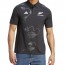  All Blacks New Zealand Adidas Polo Maglia RWC Nero Cotone 7