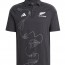  All Blacks New Zealand Adidas Polo Maglia RWC Nero Cotone 4