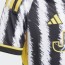  Juventus Adidas Maglia Calcio Ragazzo Bambino Bianco Nero 2023 24 Home 3
